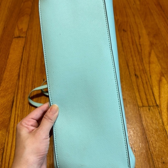 Trina Turk satchel purse bag, mint/turquoise, Pre owned And Flawed - Picture 5 of 11